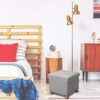 Ejoyous Ottoman Storage Box, Soft and Compact Comfortable, Multifunctional Upholstered Cube Footstool, Ottoman Pouffe Footstool, for Living Room