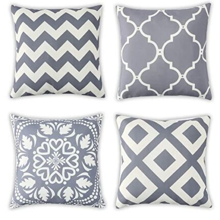 Waterproof Outdoor Seat Cushion Cover, Bench, Outside Cushion Covers, Decorative Modern Pillows 18×18 Inch