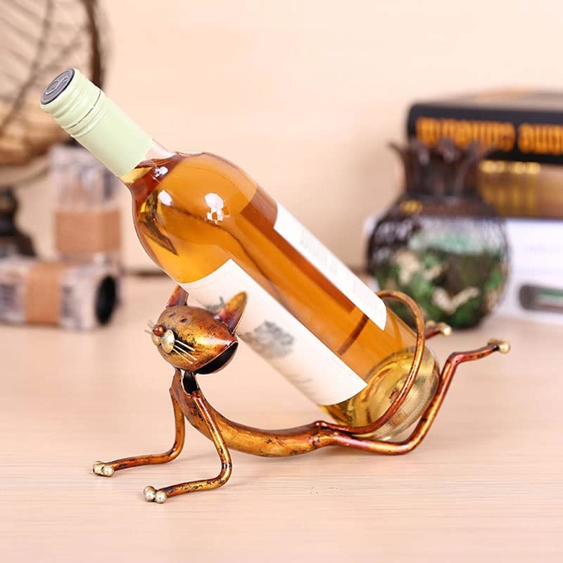 TFIIEXFL Wine Rack Metal Figurines Animal Craft Gift Wine Rack Office Home Decor Accessories