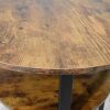 FWStyle Round 2 Tier Oak Small Round Coffee Table Side Table, Lamp Table, Tea Table