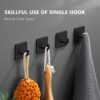ANOTHEEE Hand Towel Holder Black Towel Ring Self Adhesive Towel Rail for Bathroom, Towel Rail Self Adhesive With 2 Pac Self Adhesive Hooks SUS304
