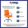 Flash Furniture Mid-Back Vinyl Executive Swivel Office Chair with Chrome Base and Arms, Orange, Set of 1