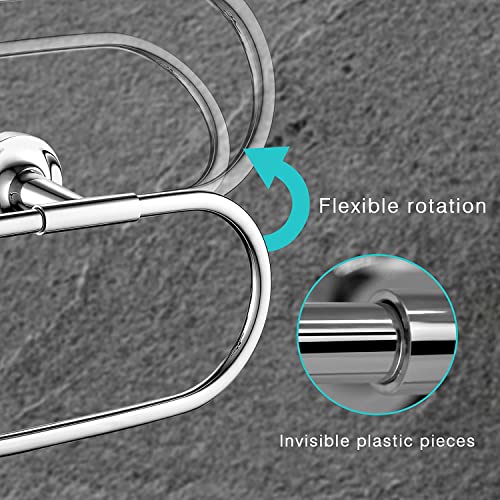 JASSFERRY Wall Mounted Oval Towel Ring Luxury Modern Design Bath Hand Towel Holder Hanger Polished Chrome