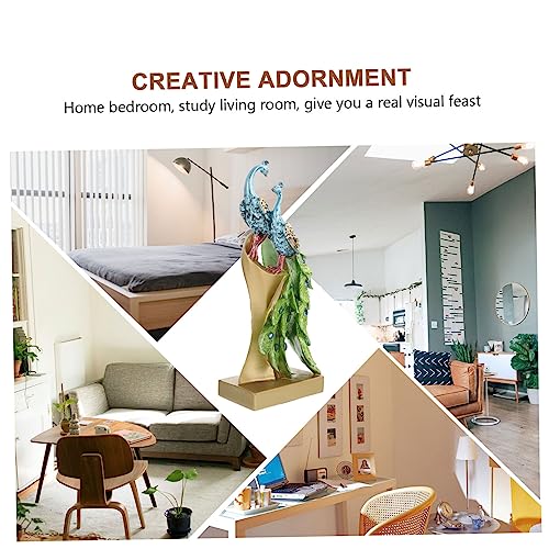 Abaodam home decoration desktop ornament mini toy outdoor decor resin peacock figurine miniature toys couple creative adornment creative ornament