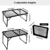 TIYASTUN Camping Table Small Folding Table Small Picnic Table Foldable Table BBQ Table Adjustable Height Table Mesh