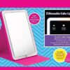 eKids Barbie Travel Mirror with Light and Adjustable Stand, Shatterproof Makeup Mirror with Rechargeable Battery, Designed for Fans of Barbie Acc