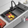 N/A Kitchen Multi-function Sink Single Basin Sink With Trash Can Under Counter Basin Large
