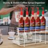 eipizx Coffee Syrup Organizer 2 Tier Syrup Bottle Holder Rack for Coffee Bar 10 Bottles White Wine Bottle Rack Coffee Syrup Stand Shelf for Syrup