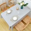 Yofori Table Cloth Wipe Clean Grey Wipeable Tablecloth PVC Waterproof Table Cover Plastic Table Protecter for Kitchen Outdoor (137x180cm, Grey)