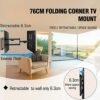 FORGING MOUNT Long Reach TV Wall Bracket Mount Swivel Tilt Corner TV Bracket with 765mm long Arm for Corner/flat Installation fits 37 to 75" Flat