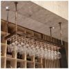 Stylish Simplicity Industrial Simple Wine Glass Hanger Bar Floating Stand Adjustable Kitchen or Office Cutlery Bottle Holder Vintage Iron Inverte