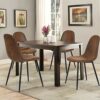 Homy Casa Set of 4 Dining Chairs Soft Chairs and Backrest Kitchen Chairs with Solid Metal Legs for Living Room Lounge Home Brown