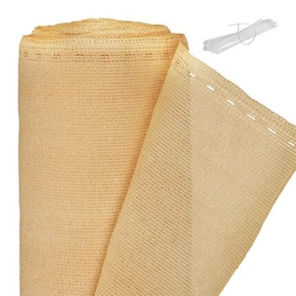 Relaxdays Fence Screen, 1.2 x 6 m, Privacy Screen, Garden & Balcony, UV-Stabilised, Weatherproof, Tear-Resistant, HDPE Fabric, Beige