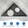 Bernkot Corner Shower Shelf 2 Pack, 304 Stainless Steel Tiled Shelves for Bathroom, 10'' Recessed Shelf Rack, No Drilling Needed (Black)