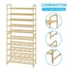 Simple Trending 5-Tier Stackable Shoe Rack, Expandable & Adjustable Shoe Organizer Storage Shelf, Wire Grid, Gold