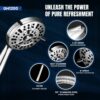GH1200 Handheld Filter Shower Head High Pressure with10 Modes Quick Installation, Leak- Proof and Clog Resistant Powerful High Pressure Shower He