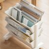 Qcwwy Mobile Bookshelf on Wheels, Movable Bookshelf 3 Layers Large Capacity Nightstand with Wheels Bookcase Under Desk Office Cart Magazines File