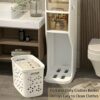 Bathroom Crevice Storage Cabinet, Floor Shelves, Free Installation, Toilet Bathroom Toilet Storage Cabinet, Washing Machine Sideboard for Small S