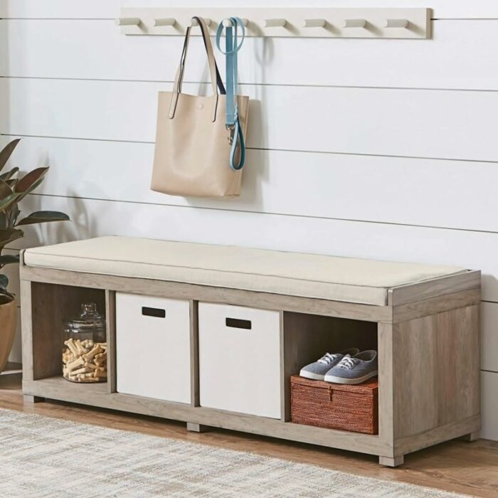 MXIAOXIA 4-Cube Storage Bench Can Sit Shoe Rack Sitting To Change Shoes Convenient and Quick Storage Cabinet