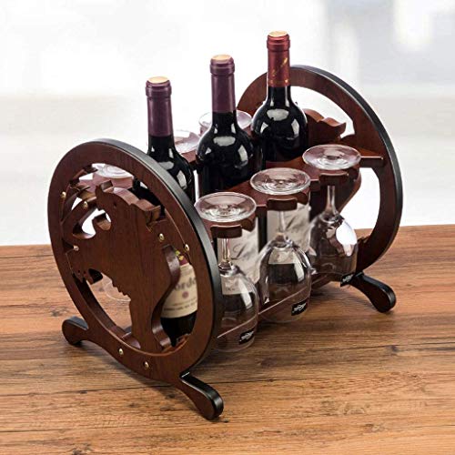 DLOETT Wooden Wine Rack, Wine Rack Grape Solid Wood Wine Rack, Suitable to Be Placed At The Living Rooms, Bedrooms, Restaurants
