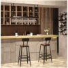 Stylish Simplicity Industrial Simple Wine Glass Hanger Bar Floating Stand Adjustable Kitchen or Office Cutlery Bottle Holder Vintage Iron Inverte