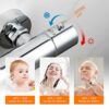 GRIFEMA G17005 Thermostatic Shower Mixer Bar Two Outlet, Wall Mounted Shower Mixer Tap,Anti-Scald, with TOP 3/4" and Bottom 1/2" BSP, Chrome,Silv