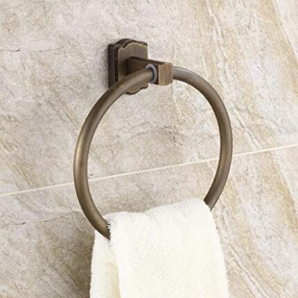 RAKUTE All-Copper European Antique Towel Ring, Towel Rack, Creative Towel Bar, Retro Bathroom Hardware Bathroom Ring