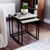 Amazon Brand - Movian Industrial Rectangular Nesting Tables, 45 x 45 x 50 cm, Light Wood