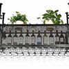 SUCHETA Hanging Wine Rack with Glass Holder and Shelf, Wine Lovers Bar Furniture& Wine Holder Vintage Style Ceiling Wine Racks/Metal Iron Adjusta