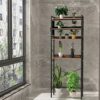 sitanes Over The Toilet Storage, 4-Tier Over Toilet Bathroom Organizer with Adjustable Shelf, Multifunctional Toilet Shelf Organizer with Detacha
