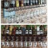 SUCHETA Hanging Wine Rack with Glass Holder and Shelf, Bar Goblet Stemware Glass Rack Floating Shelves Wall-Mounted Wine Racks Hanging Wine Holde