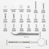 Jalan 1000pcs Eyeglass Screws Kit, 7 in 1 Glass Screws Kit Small Screws for Glasses Repair with Screwdriver Tweezer Nuts Caps Washers, Glasses Sc
