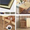 Shykey Folding Table, Kitchen Dinner Table, Rectangle Wood Drop Leaf Table with Storage Rack and 2 Drawers, for Small Space Dining Table for Kitc