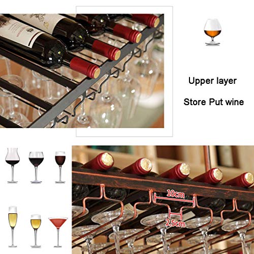 OUSIKA Wine Racks,Glass Bottles Adjustable Metal Ceiling-Type Industrial Hanging Wine Glass Racks Goblet Holder Decoration Shelf, 120Cm