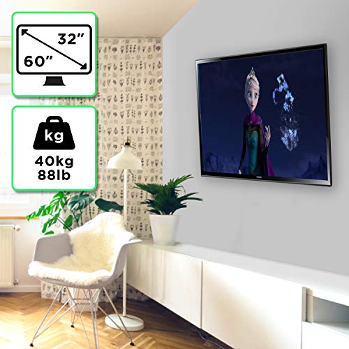 Duronic TV Bracket Wall and Ceiling Mount TVB123M 32-60 Inch Television Screen VESA Up to 600x400mm Flat Screen LCD LED OLED QLED Strong Heavy Du