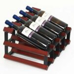 2-Tier Stackable Wood Wine Rack 6-Bottles Countertop Cabinet Wine Holder Storage- Free Standing - Perfect for Bar, Wine Cellar, Basement, Cabinet