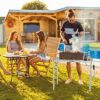 Sportneer Grill Table for Outside, 3ft(L) x 2ft(W) Height Adjustable Camping Table Lightweight Aluminum Folding Portable Metal Folding Outdoor Gr