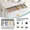 YITAHOME Chest of Drawer with 5 Drawers PU Leather Storage Drawers Dresser Vertical Chest Sturty Metal Frame for Bedroom Living Room Hallway Nurs