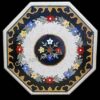 36 x 36 Inches Black Octagon Shape Marble Dining Table Top Pietra Dura Art Kitchen Table for Home Furniture Decor