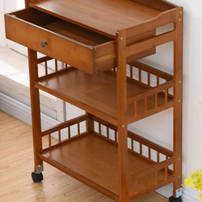 DINGZZ Removable Dining Cart 3-tier Dining Cart Small Living Room Cart Kitchen Storage Rack (Color : D, Size : 81CM*53CM)