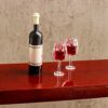 1:12 Mini Wooden House Furniture Miniature Pub Mini Bar Counter Table Chair Miniature Red Wine Glass for Mini House Decor