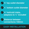 ENKI, Dune, T33, Chrome, Thermostatic Shower Mixer Bar Valve with Two Outlets, Solid Brass, Anti-Scald Device, Anti-Scald Device, Temperature Con