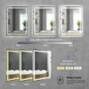 SaniteModar LED Bathroom Mirror 36 x 28 inch, Front + Backlit Lights, Dimmable, Anti Fog, 3 Colors, Waterproof, led Mirror for Bathroom, Wall Mou