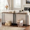 HOOBRO Console Table, Slim Console Table for Hallway, Industrial Compact Sofa Table, for Small Spaces, Entryway, Living Room, Rustic Brown EBF75X