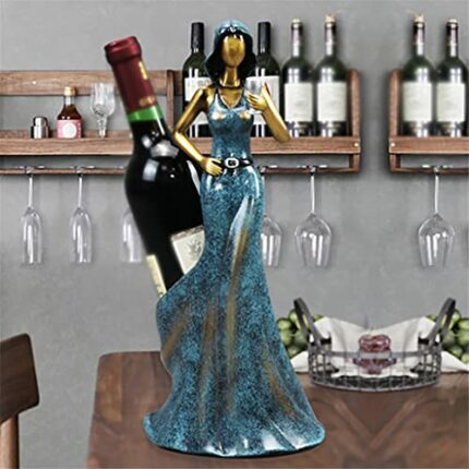 TFIIEXFL Blue Red Living Room Dress Beauty Home Dining Table Decoration Resin Jewelry Shelf Wine Bottle Rack ( Color : Argento , Size