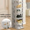 XLXXJYBXZ 8 Tier Narrow Shoe Storage Free Standing Shoe Rack for Small Room Stackable Shoe Organizer for Closet Plastic Vertical Shoe Holder for