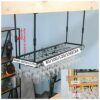 Suspended Ceiling Wine Rack Stylish Simplicity Industrial Retro Metal Wrought Iron Living Room Display Inverted Glass Wine Glass Goblet Bracket A