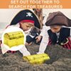 YOYIAG Pirate Treasure Chest Gold Treasure Chest Children's Birthday Plastic Pirate Retro Treasure Chest with Lock and Key Jewellery Storage Trea