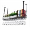 EMISOO Bar Unit Floating Shelves Wall-Mounted Wine Racks, Hanging Wine Glass Holder, Rustic Wine Holder, Wall Shelf Storage Rack, Multi - Functio