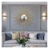 WLABCD Mirror Sunburst Wall Mirror, 3D Large Round Metal Starburst Decorative Wall Mirror, Dining Room, Living Room,Porch Decorative Hanging Mirr